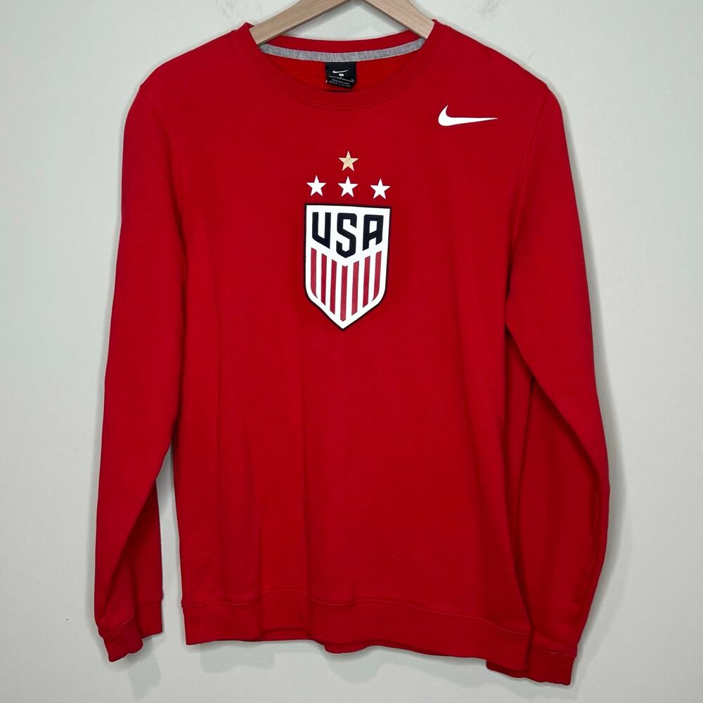 Nike USA Soccer Red Sweatshirt Size S Crewneck Pullover